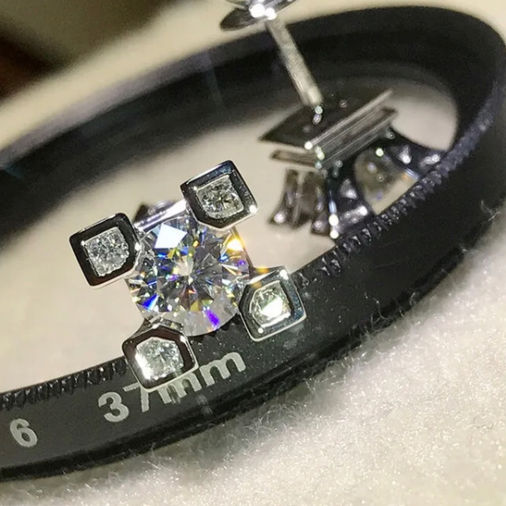 Simulated Diamond Multi Gemstone Stud Earrings - Picture 3 of 6